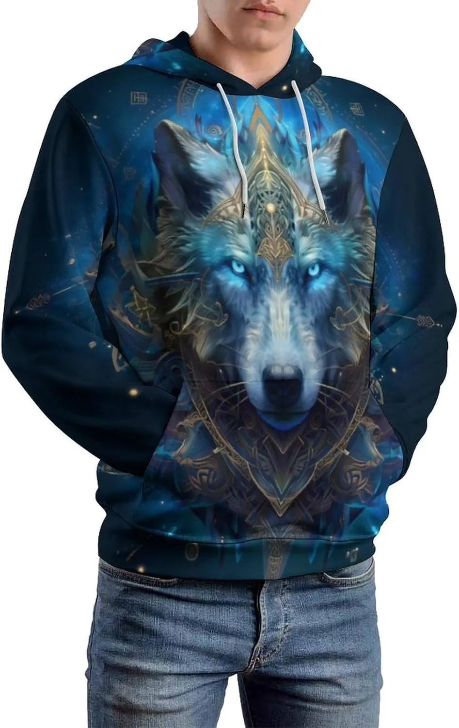 GLUDEAR Men's Vikings Tattoo Norse Mythology Graphic 3D Print Hoodie Pullover Sweatshirt Hoodies