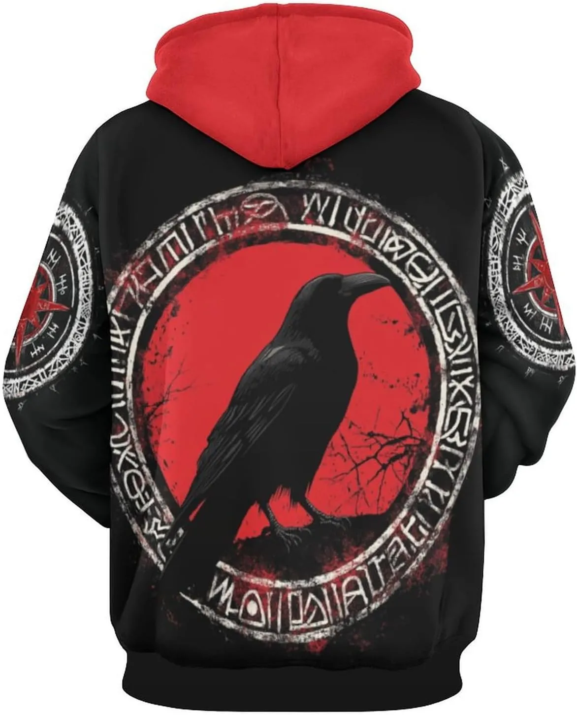 GLUDEAR Men's Vikings Tattoo Norse Mythology Graphic 3D Print Hoodie Pullover Sweatshirt Hoodies
