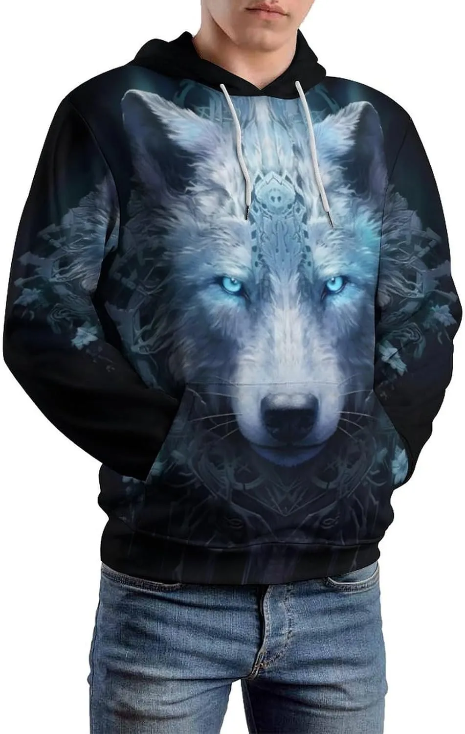 GLUDEAR Men's Vikings Tattoo Norse Mythology Graphic 3D Print Hoodie Pullover Sweatshirt Hoodies