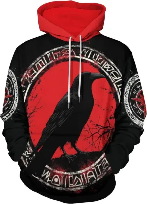 GLUDEAR Men's Vikings Tattoo Norse Mythology Graphic 3D Print Hoodie Pullover Sweatshirt Hoodies