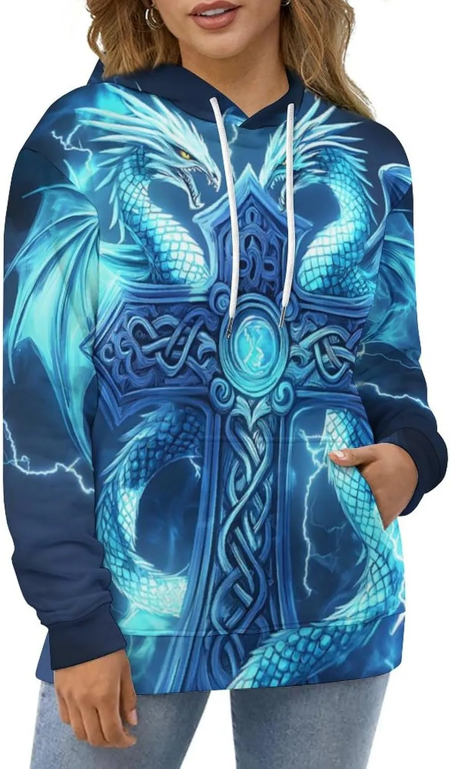 GLUDEAR Men's Vikings Tattoo Norse Mythology Graphic 3D Print Hoodie Pullover Sweatshirt Hoodies