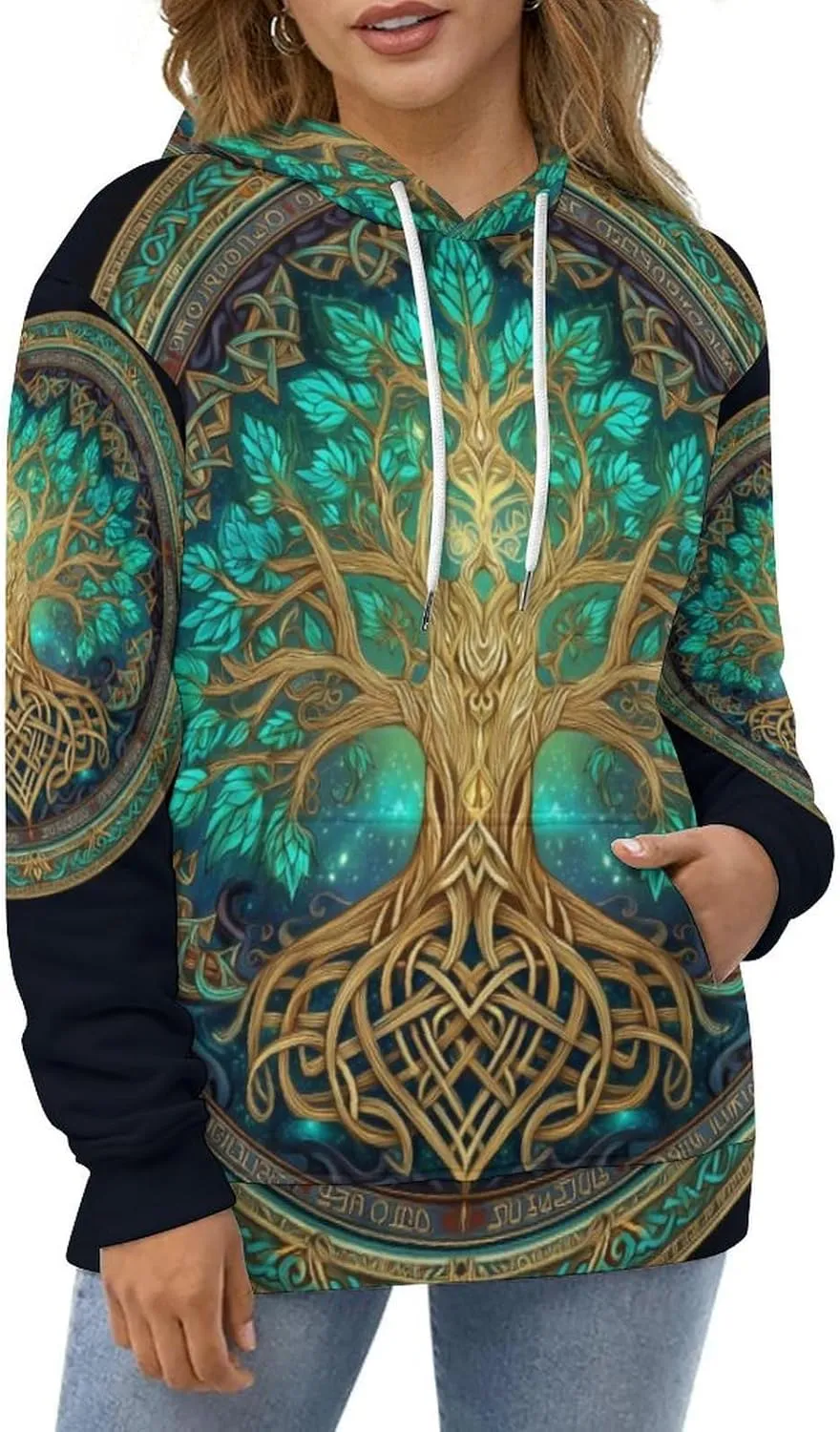 GLUDEAR Men's Vikings Tattoo Norse Mythology Graphic 3D Print Hoodie Pullover Sweatshirt Hoodies