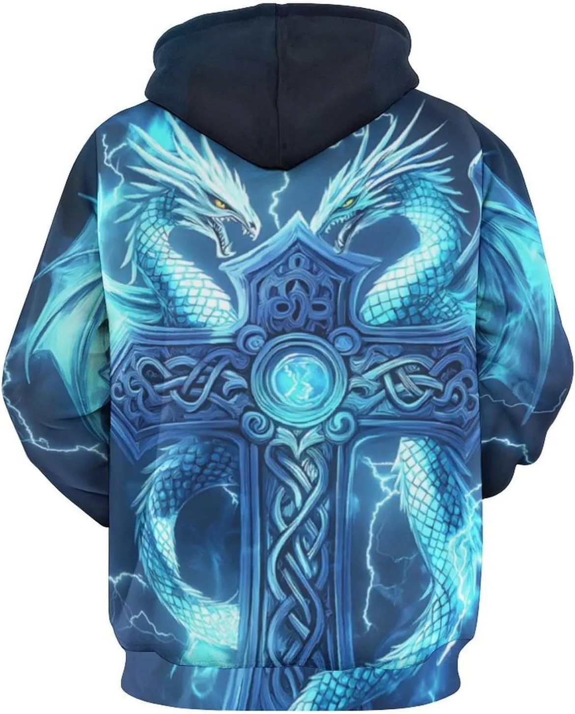 GLUDEAR Men's Vikings Tattoo Norse Mythology Graphic 3D Print Hoodie Pullover Sweatshirt Hoodies