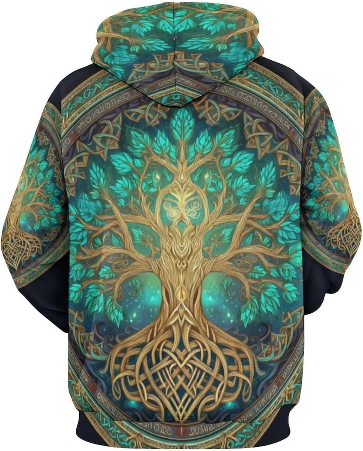 GLUDEAR Men's Vikings Tattoo Norse Mythology Graphic 3D Print Hoodie Pullover Sweatshirt Hoodies