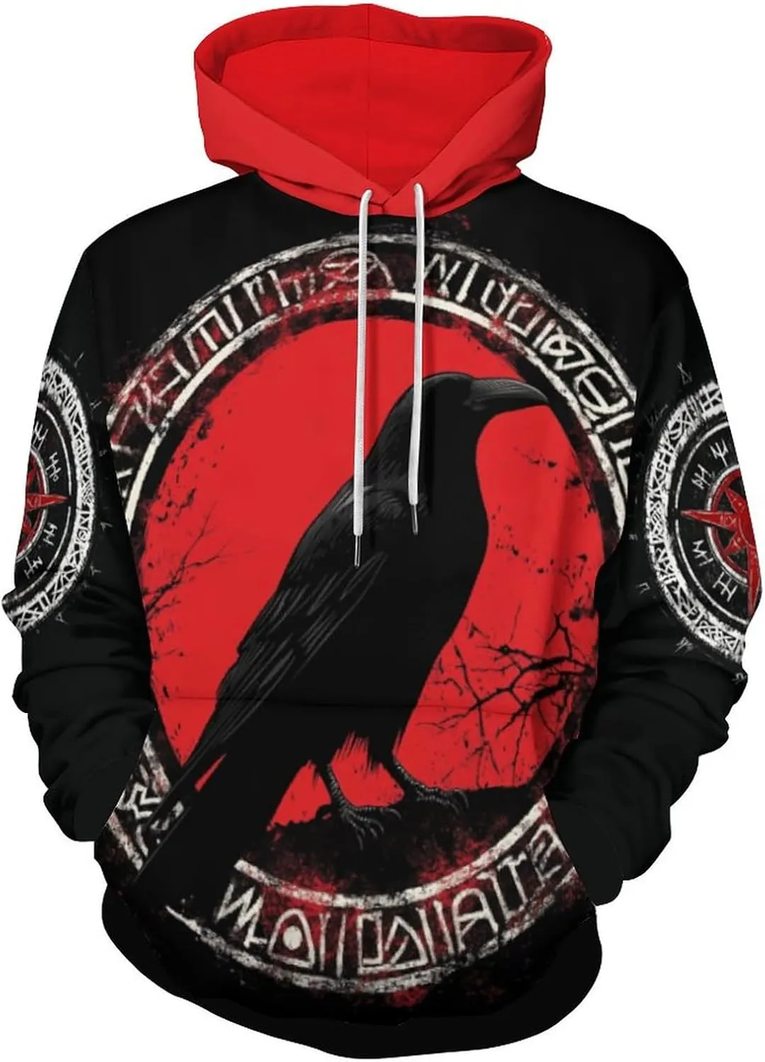 GLUDEAR Men's Vikings Tattoo Norse Mythology Graphic 3D Print Hoodie Pullover Sweatshirt Hoodies