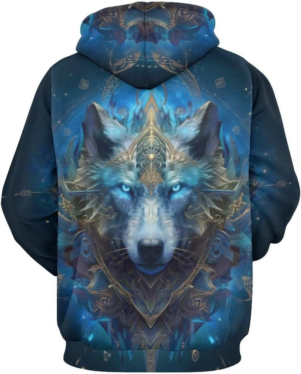 GLUDEAR Men's Vikings Tattoo Norse Mythology Graphic 3D Print Hoodie Pullover Sweatshirt Hoodies
