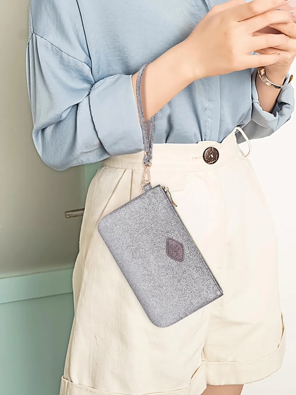 GM LIKKIE Wristlet Purse for Women, Evening Clutch Purse with strap for Party and Prom, Beach Bag for Summer