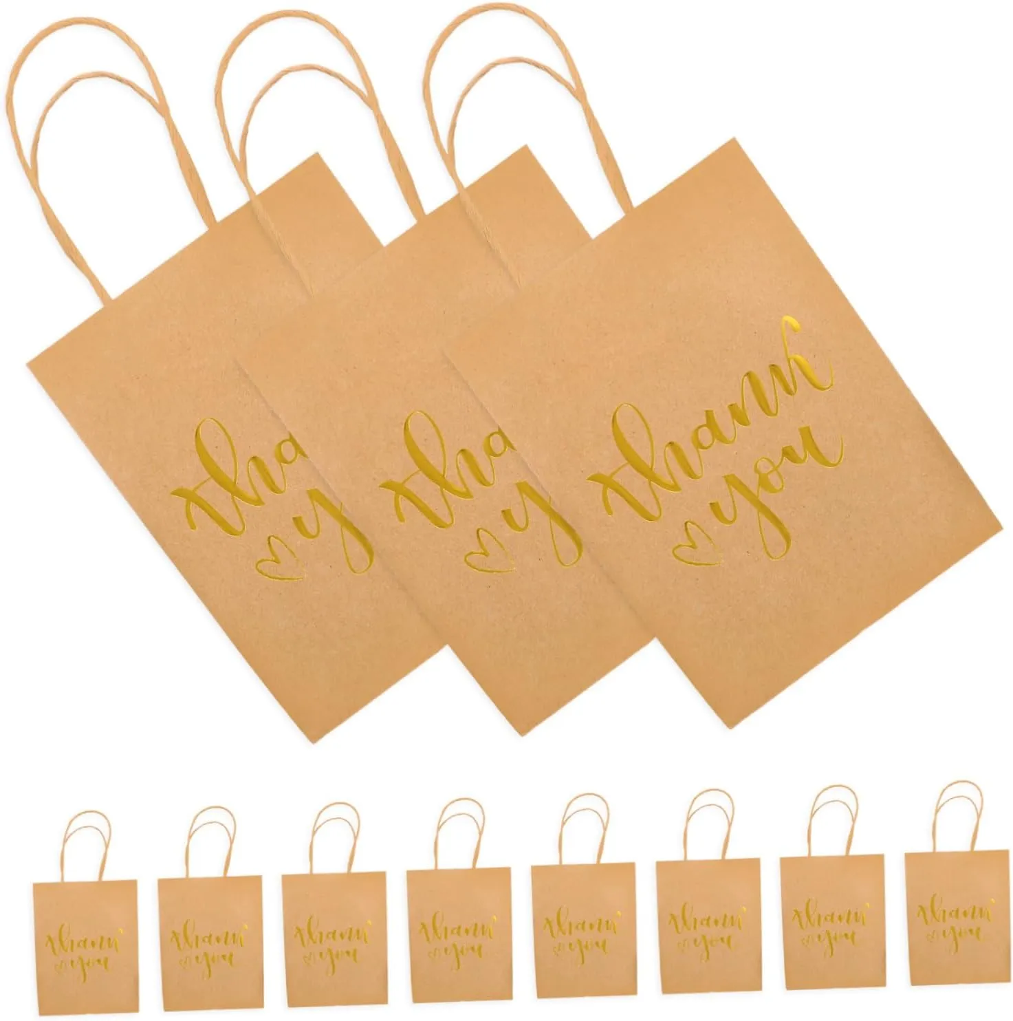 GOOHOCHY 20pcs Decorative Paper Handbags Small Bulk Thank You Bags for Party Favors Candy Pouch