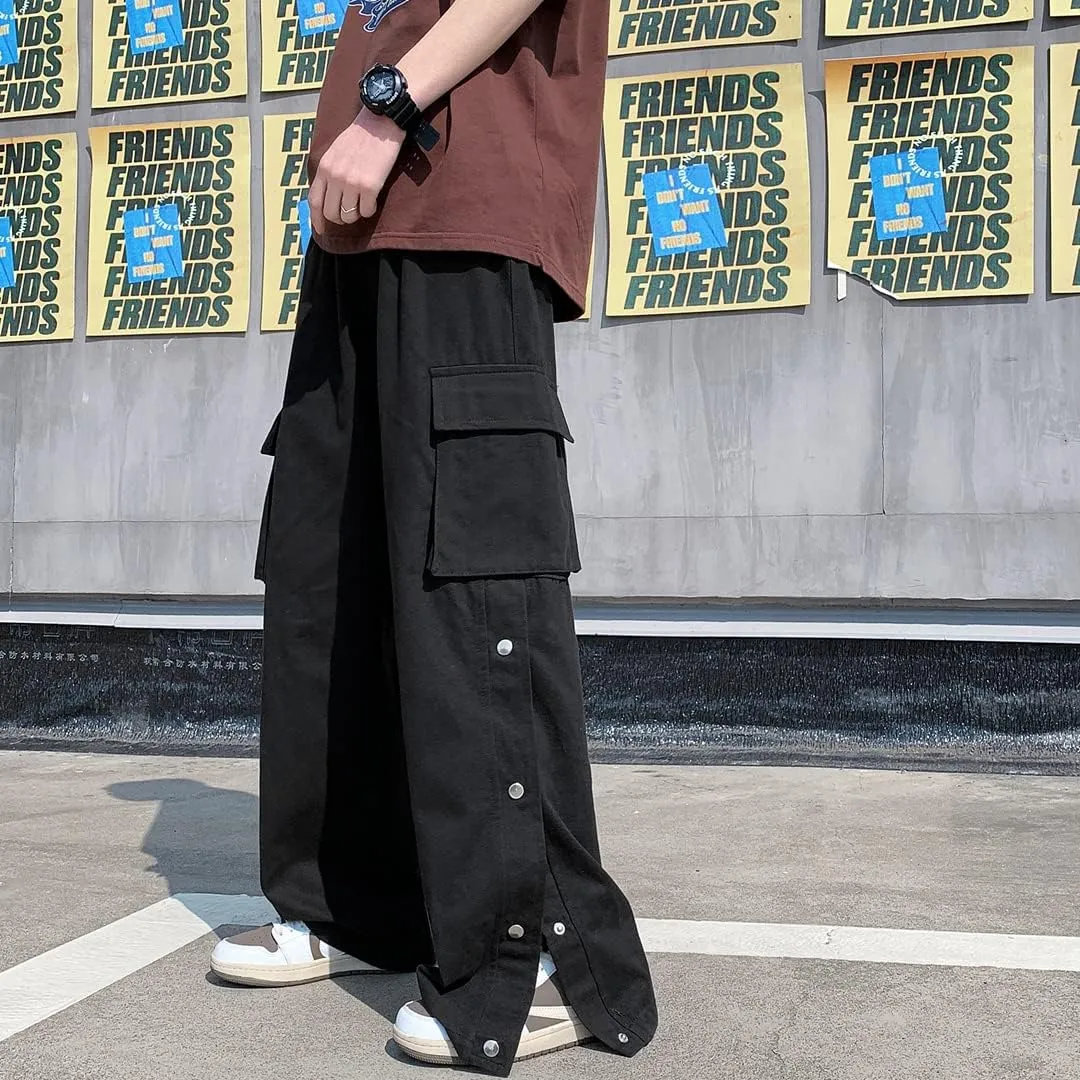 Goth Baggy Cargo Pants with Pockets for Men Women Y2K Straight Leg Joggers Casual Streetwear Loose Pants