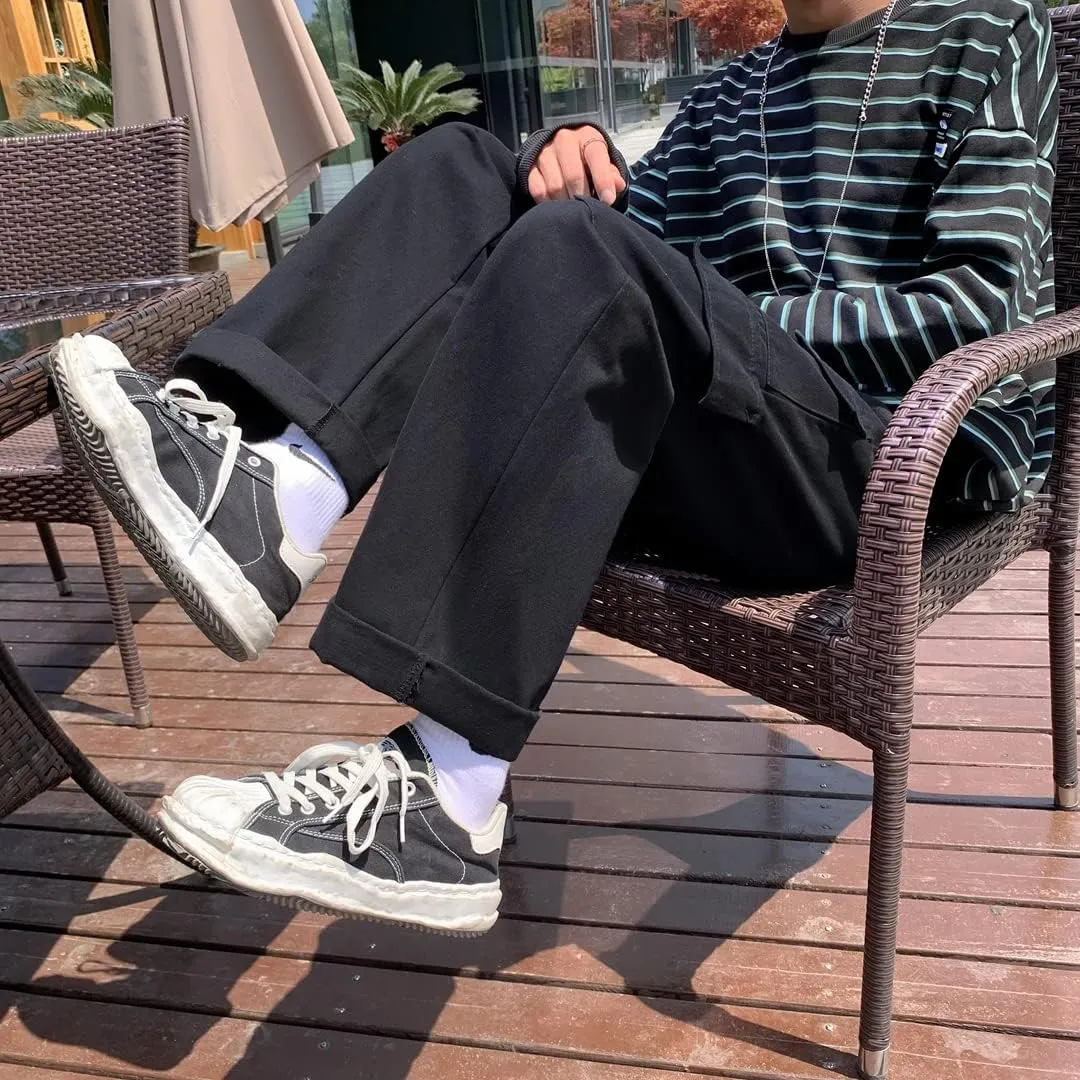Goth Baggy Cargo Pants with Pockets for Men Women Y2K Straight Leg Joggers Casual Streetwear Loose Pants