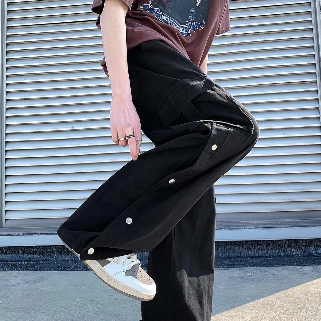 Goth Baggy Cargo Pants with Pockets for Men Women Y2K Straight Leg Joggers Casual Streetwear Loose Pants