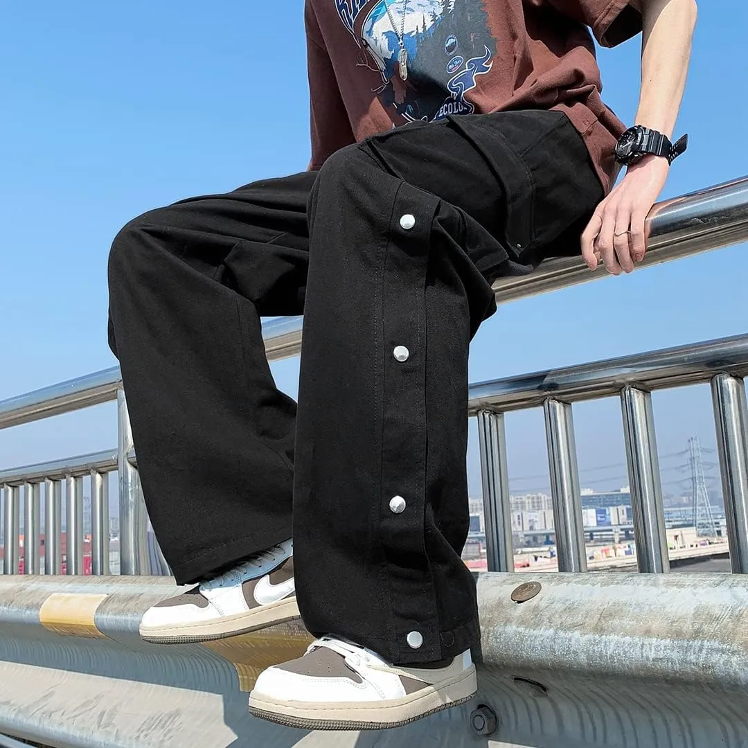 Goth Baggy Cargo Pants with Pockets for Men Women Y2K Straight Leg Joggers Casual Streetwear Loose Pants