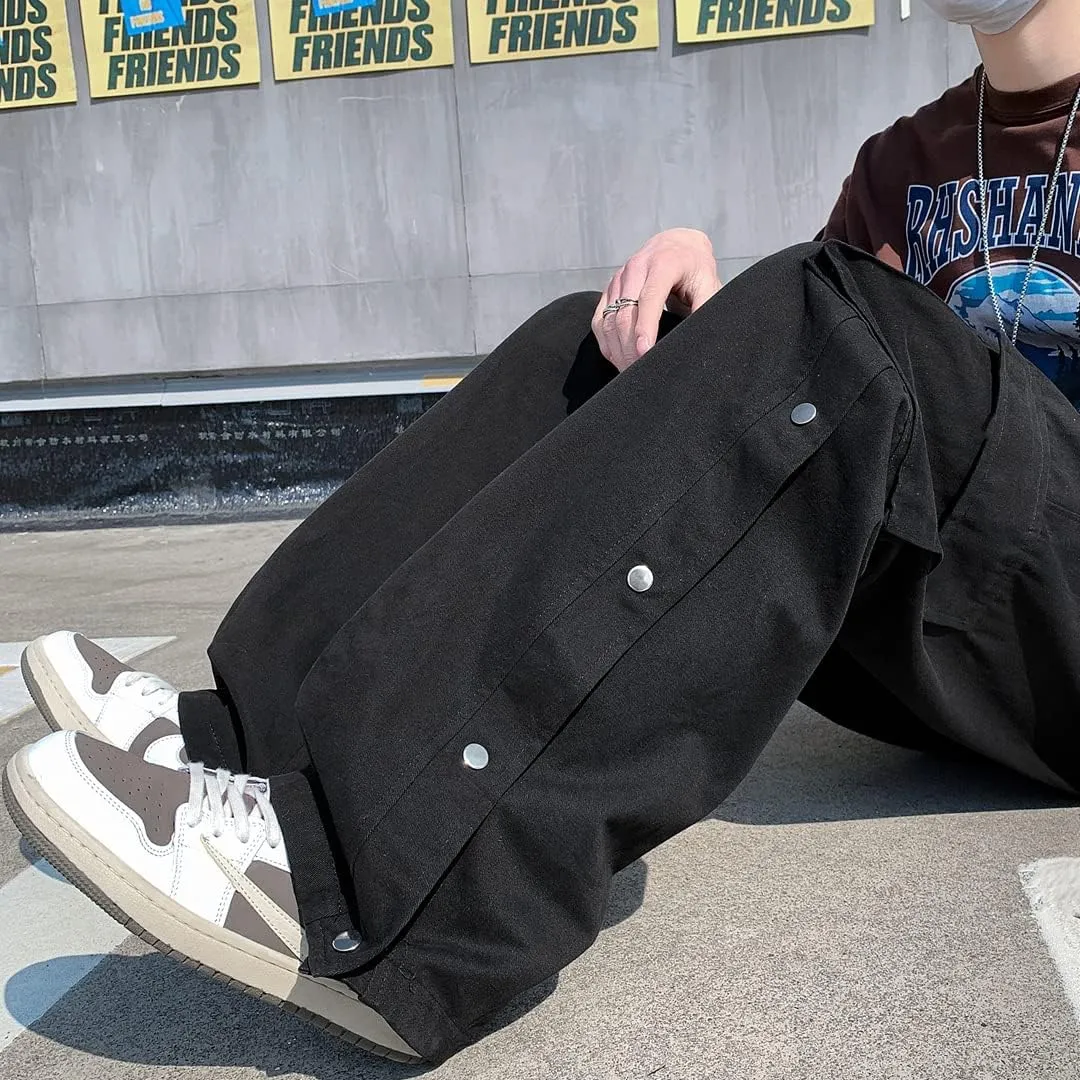 Goth Baggy Cargo Pants with Pockets for Men Women Y2K Straight Leg Joggers Casual Streetwear Loose Pants