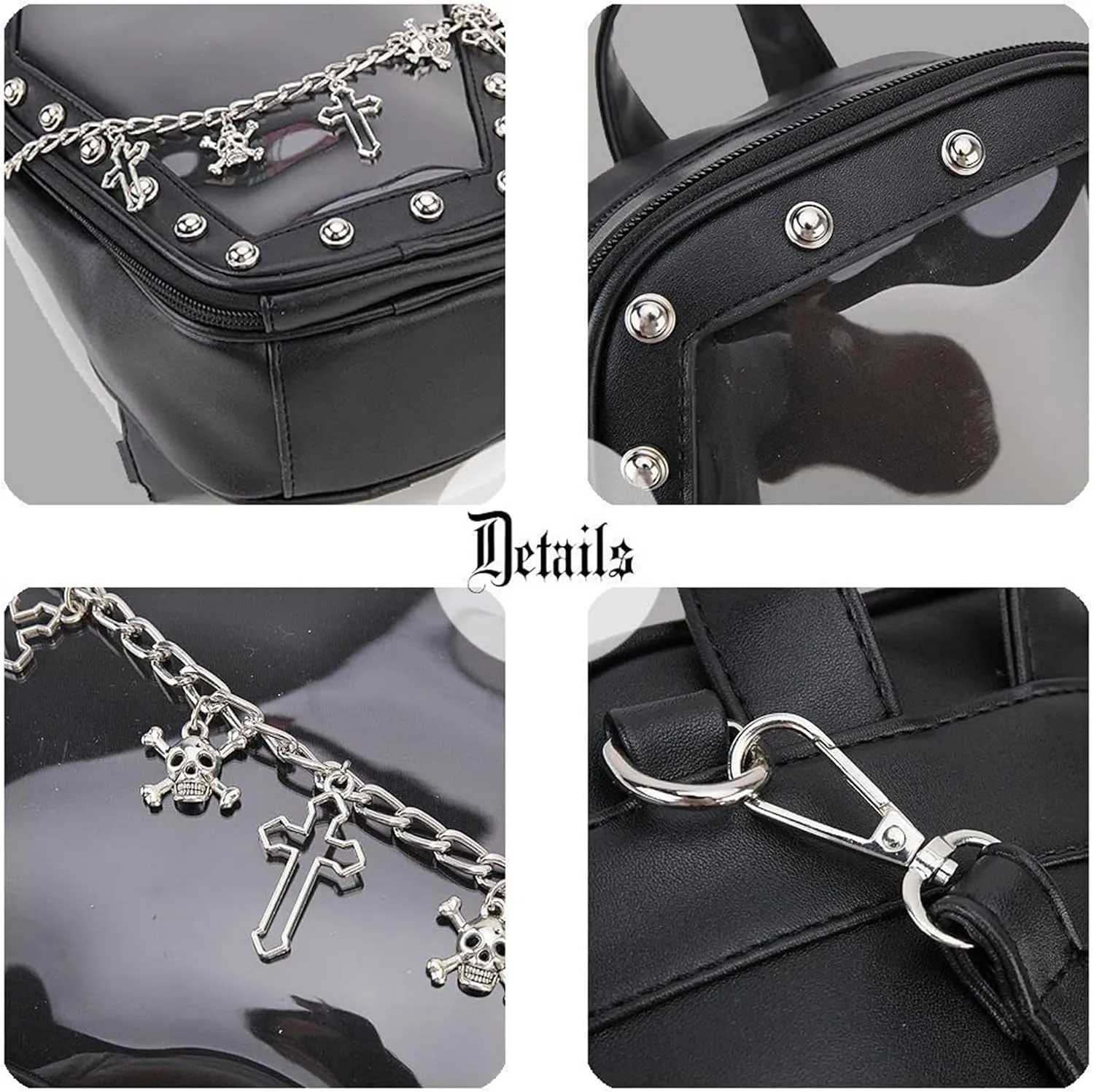 Gothic Coffin Shape Fashion Purses and Handbags for Women Halloween Shoulder Bag Backpack