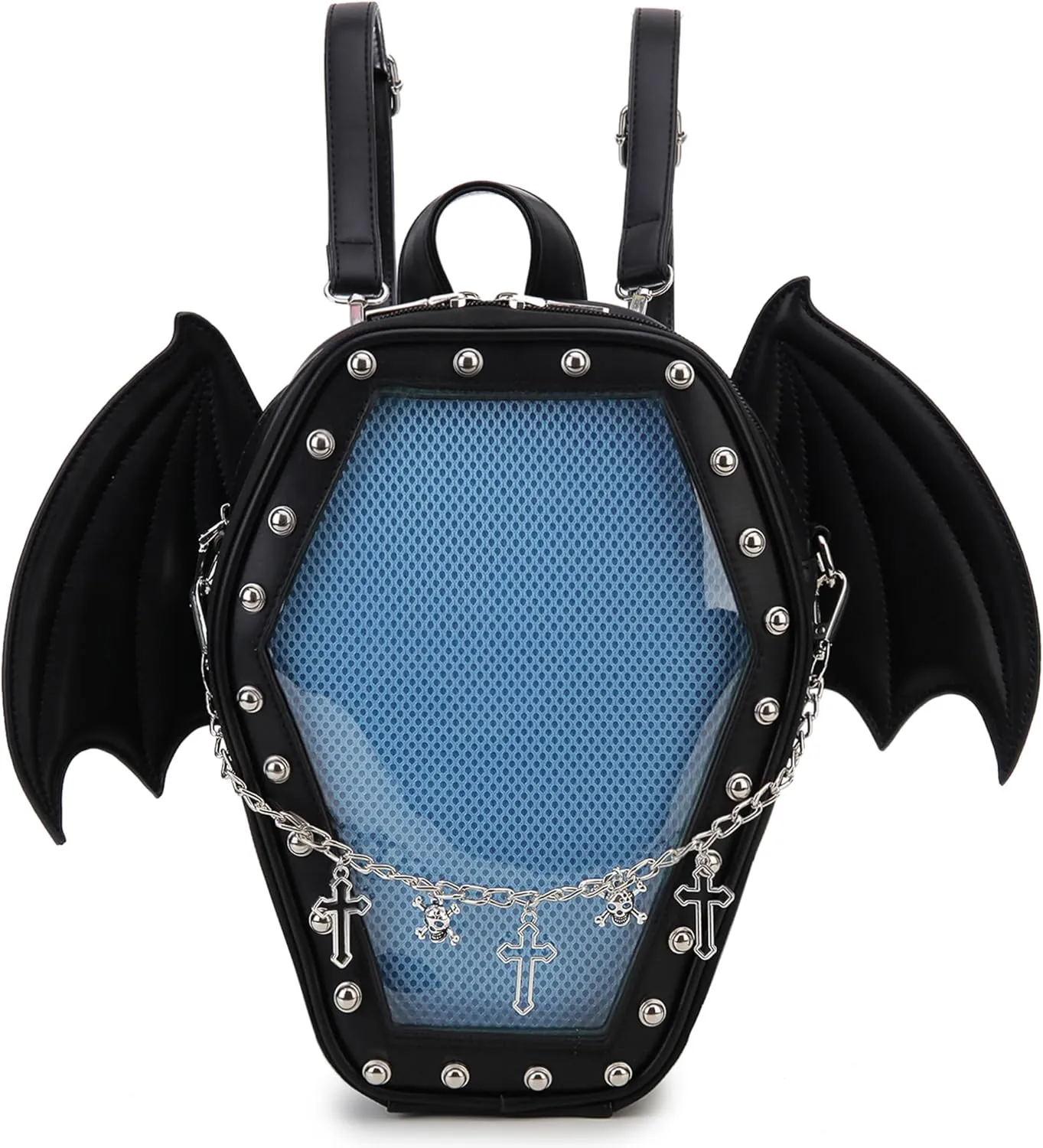 Gothic Coffin Shape Fashion Purses and Handbags for Women Halloween Shoulder Bag Backpack