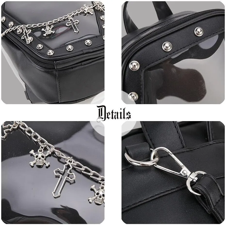 Gothic Coffin Shape Fashion Purses and Handbags for Women Halloween Shoulder Bag Backpack