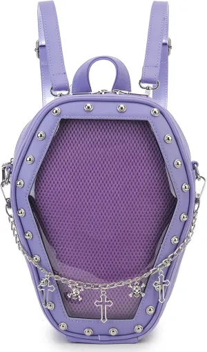 Gothic Coffin Shape Fashion Purses and Handbags for Women Halloween Shoulder Bag Backpack