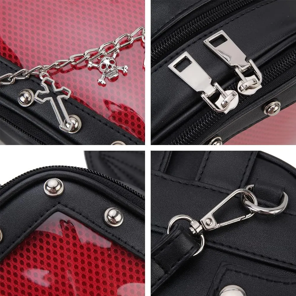Gothic Coffin Shape Fashion Purses and Handbags for Women Halloween Shoulder Bag Backpack