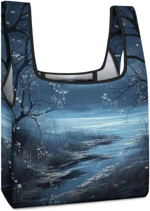 Grocery Bag Reusable Tote Bag Foldable Cat And A Skeleton Shopping Bag Handbag Washable Shoulder Bag for Travel
