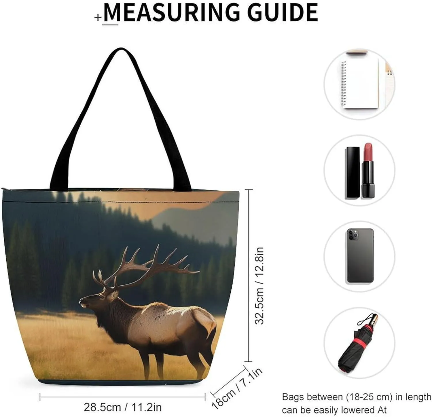 Grocery Bag Reusable Tote Bag Foldable Elephant And Baby Elephant Shopping Bag Handbag Washable Shoulder Bag for Work