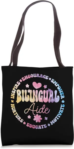 Groovy Bilingual Aide Teachers Back to School Spanish Tote Bag