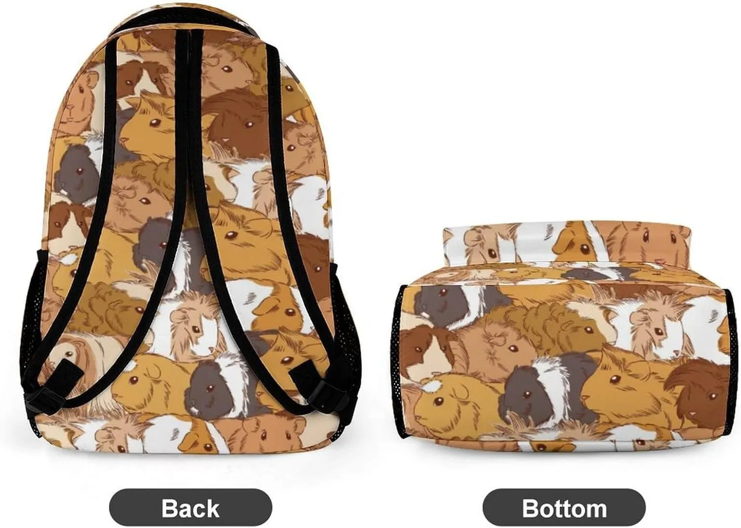 Guinea Pig Backpack for Kids Girls Boys School, 16 Inches Cute Guinea Pig Theme Bookbag, Adjustable, Lightweight, Large Capacity, Colorful Guinea Pig Backpack for School