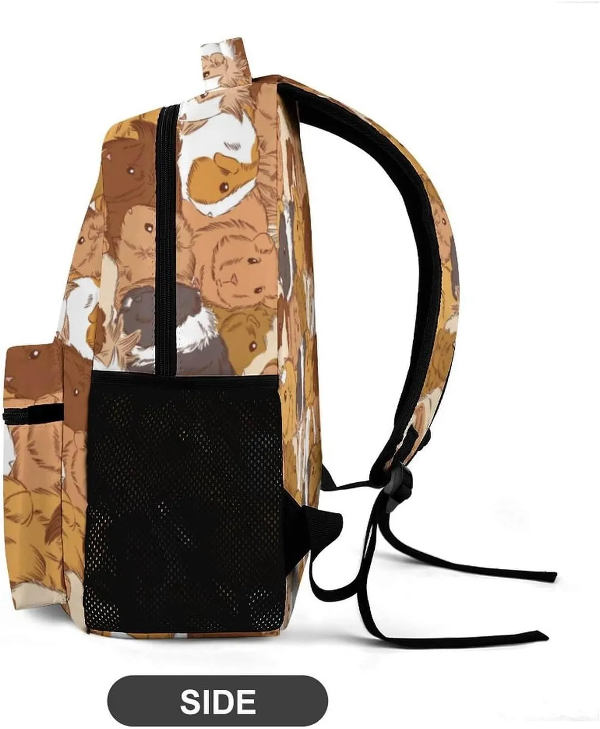Guinea Pig Backpack for Kids Girls Boys School, 16 Inches Cute Guinea Pig Theme Bookbag, Adjustable, Lightweight, Large Capacity, Colorful Guinea Pig Backpack for School