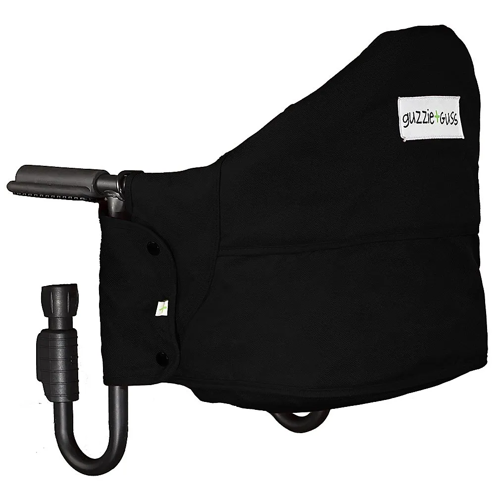 guzzie Guss Perch Clip On Table Chair – Easy and Secure Setup for Travel (Including Restaurants, Picnics), at Home (Kitchen Islands, Dining Tables) with Machine Washable Fabric, Black