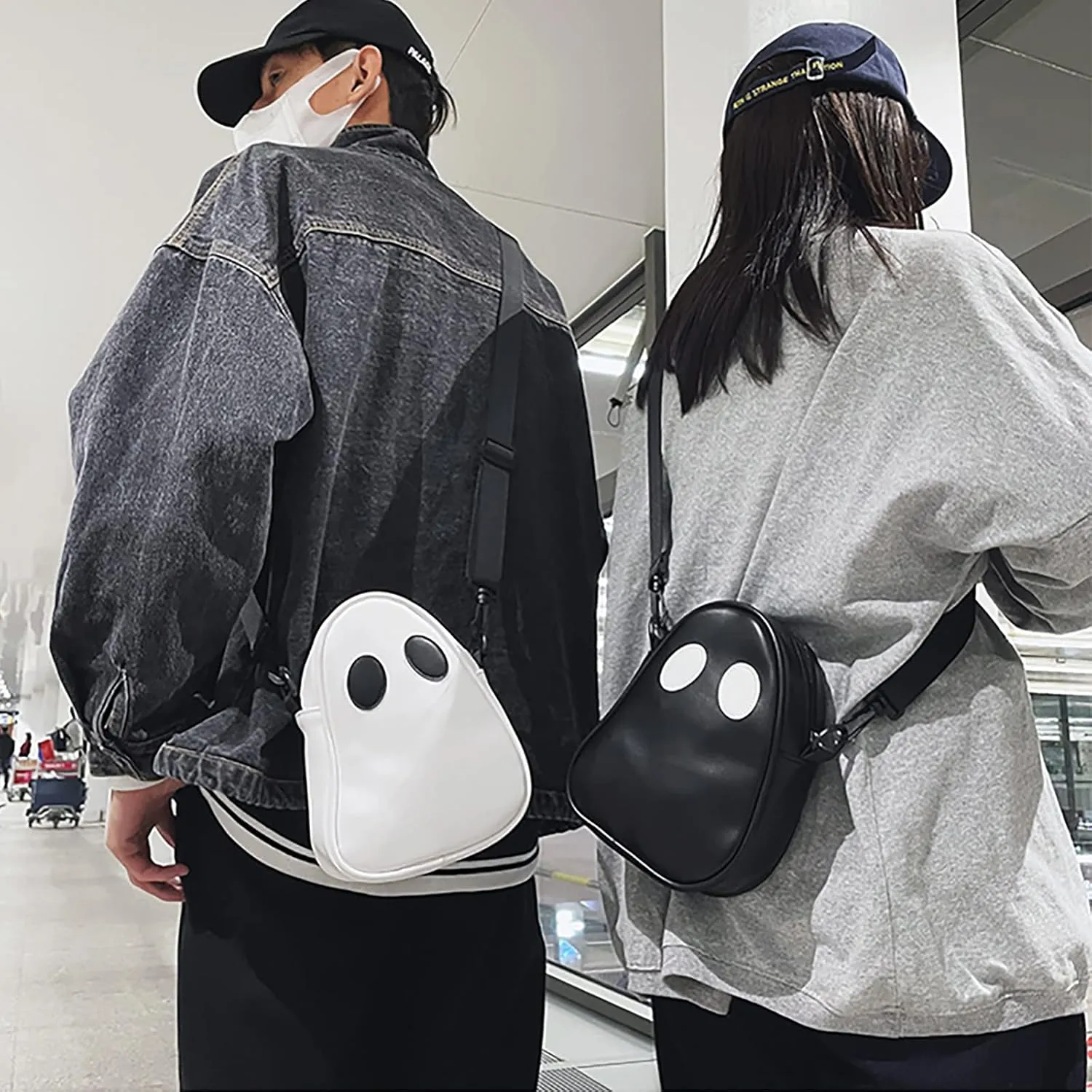 Halloween Purse Novelty Ghost Purse for Women Men Cute Crossbody Bag Satchel Bag Novelty Shoulder Bag