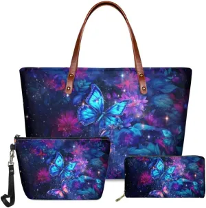 Handbag for Women Wallet Tote Bag Shoulder Top Handle Satchel Cosmetic Case 3pcs Set
