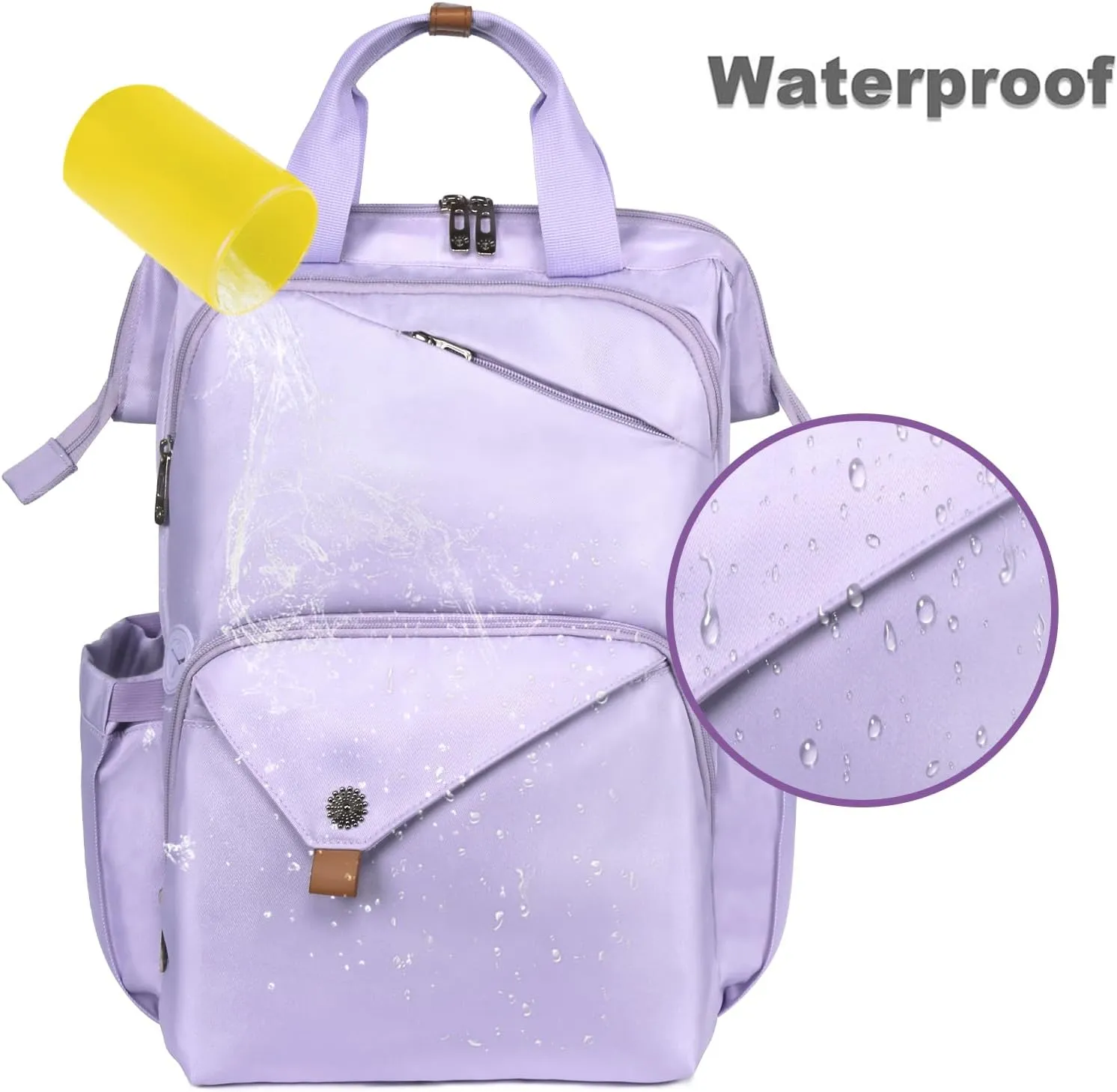 Hap Tim Laptop Backpack for Women - Travel, Work, Nurse & Teacher - Purple (7651-PP)