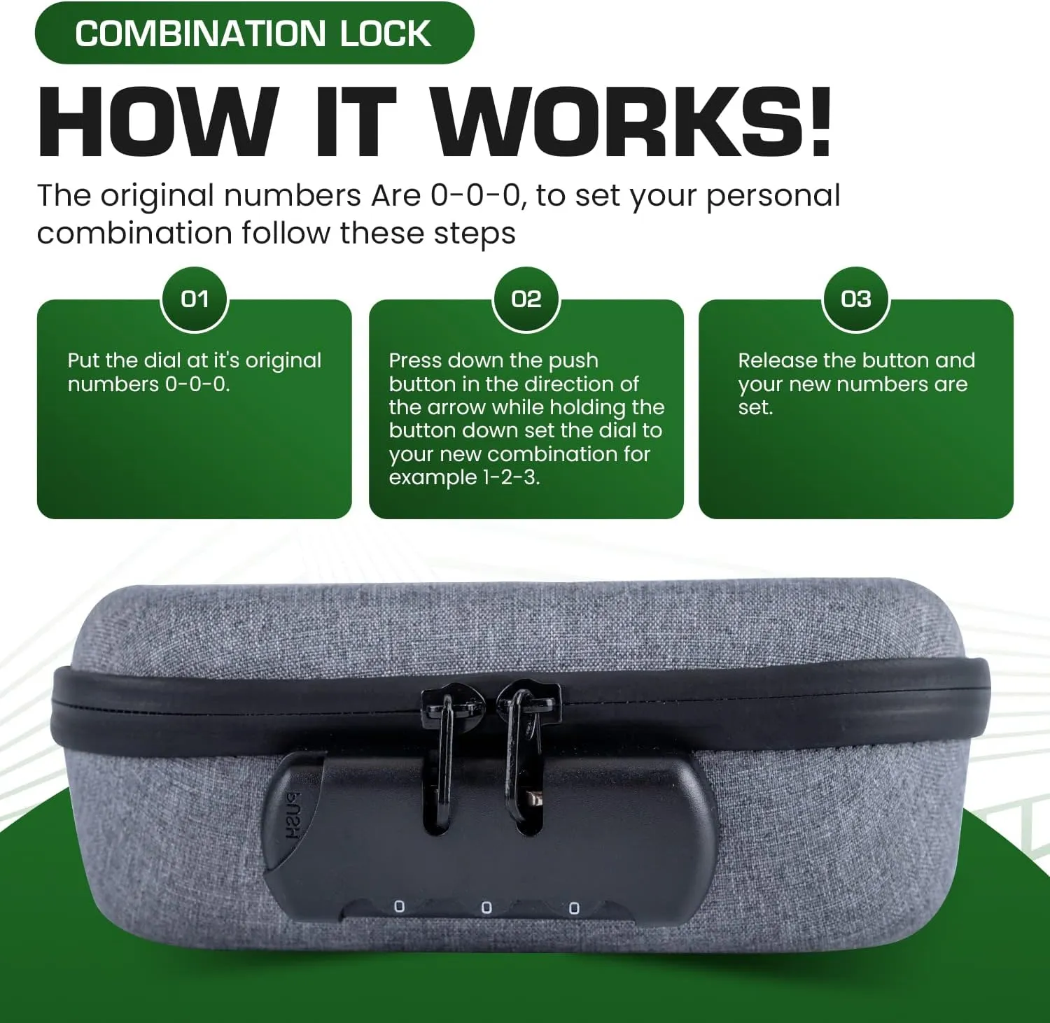 Happy Kit Secure & Discreet 8x6x4 Smell Proof Pouch Bag with Combination Lock - All-in-One Odor Proof Storage & Organizer Case with Advanced Scent Proof Technology -Men & Women