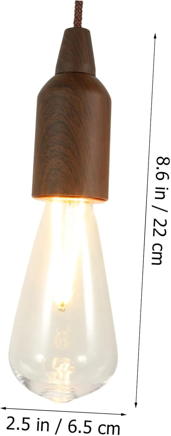 Happyyami Pull Light Camping Gear Battery Operated Light Bulb Retro Hanging Bulb Camping Light Lantern Pendant