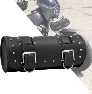 HDBUBALUS Tool Bags Handlebar Bag Saddlebag Fork Roll Tool Bag Sissy Bar Barrel Bag Storage Bag Universal Fit For Harley Yamaha Suzuki Black
