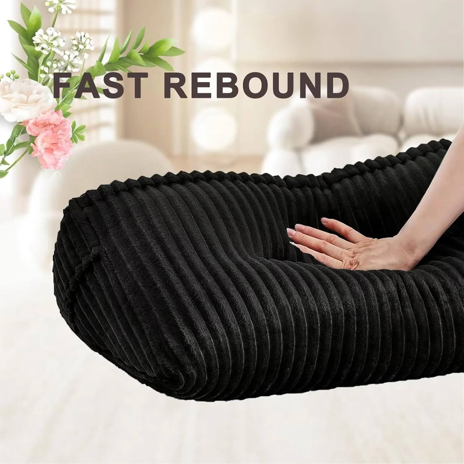 Headboard Pillow for Perfect Reading and Relaxation - Black Wedge Backrest Pillow for Bed,Daybed,and Lounging - Supportive and Stylish Long Pillow for Sitting and Sleeping Full (54x8x20 Inches)
