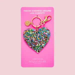 Heart Colorful Confetti Keychain