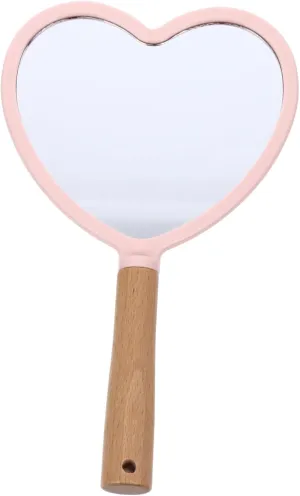 Heart Shaped Portable Makeup Mirror Handheld Vanity Tool for Women Travel Makeup Accessory Reflection