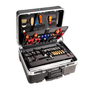 Heavy Duty 19" Tool Case with Elastic Loop Pallets, Pull Handle, Wheels