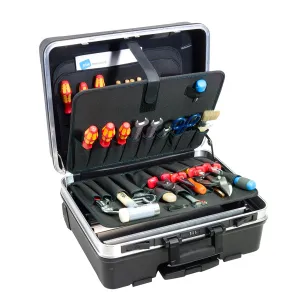 Heavy Duty 19" Tool Case with Pocket Pallets, Pull Handle, Wheels