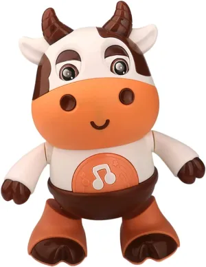 Hemoton Electric Musical Walking Calf for Up Cow with Sound Crawling Learning Plaything for Boys and Enhances Motor Skills and Coordination