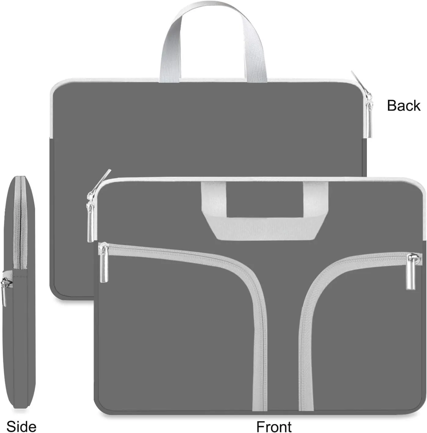 HESTECH Chromebook Case,11.6-12.3 Laptop Sleeve Neoprene Computer Bag Handle Protective Cover for Acer R11/Spin 311/HP Stream/Samsung/Surface Pro X/7/6/5/4/Go 12.4"/13 inch MacBook Air/Pro M2 M1,Gray