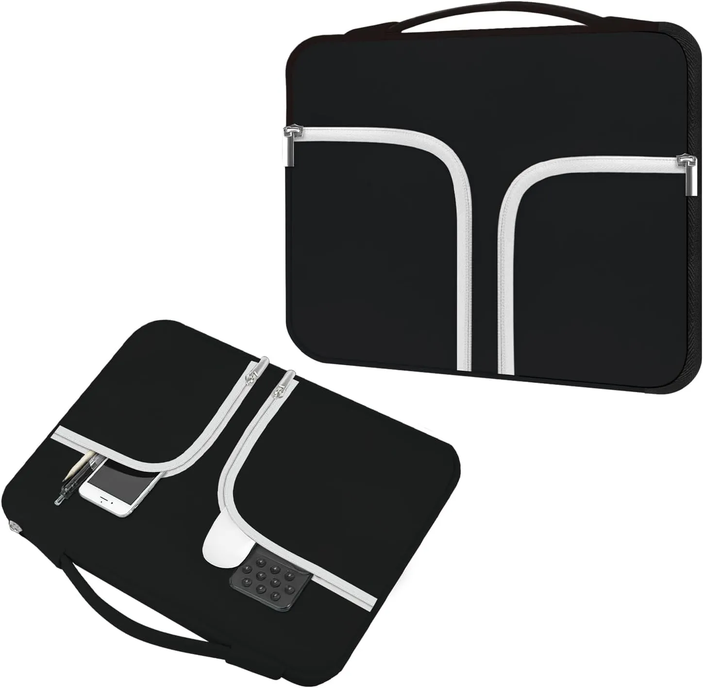 HESTECH Chromebook Case,14-15.4 Neoprene Laptop Sleeve Case with Handle for 15-15.6 Inch HP | Dell | Asus | Acer | Samsung Laptops Ultrabook,Black