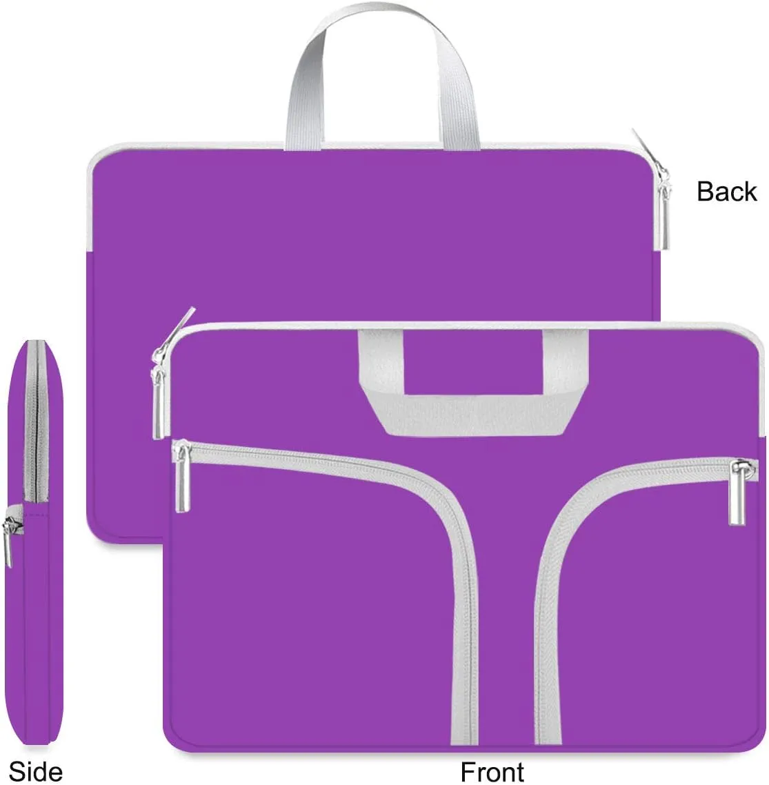 HESTECH laptop case 13 inch Chromebook Sleeve Cover,Neoprene Carrying Handle Bag for Dell XPS/MacBook Air/Pro M2 M1 Surface Book 13.5"/Acer Asus Samsung Galaxy 13.3" Google HP Computer,Purple