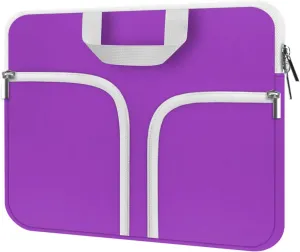 HESTECH laptop case 13 inch Chromebook Sleeve Cover,Neoprene Carrying Handle Bag for Dell XPS/MacBook Air/Pro M2 M1 Surface Book 13.5"/Acer Asus Samsung Galaxy 13.3" Google HP Computer,Purple