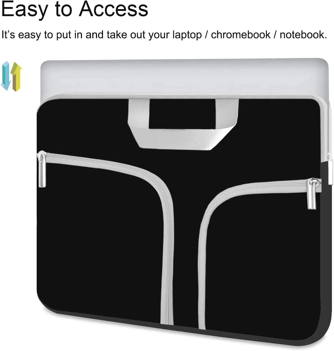 HESTECH Laptop case 14 inch,Chromebook Sleeve Cover,Neoprene Protective Carrying Bag for 14-15.6" HP Asus Acer Samsung Sony Dell XPS Surface Book 15/16 inch MacBook Pro Computer,Black