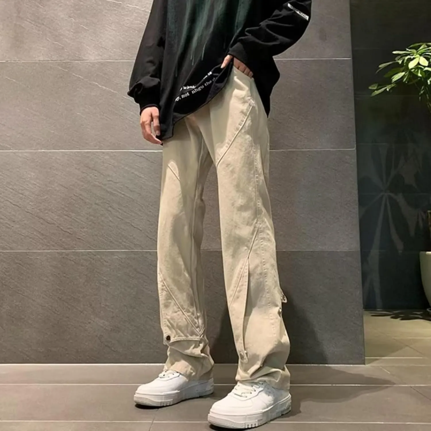 High Street Pants for Men, Aviator Work Pants, Straight Pants