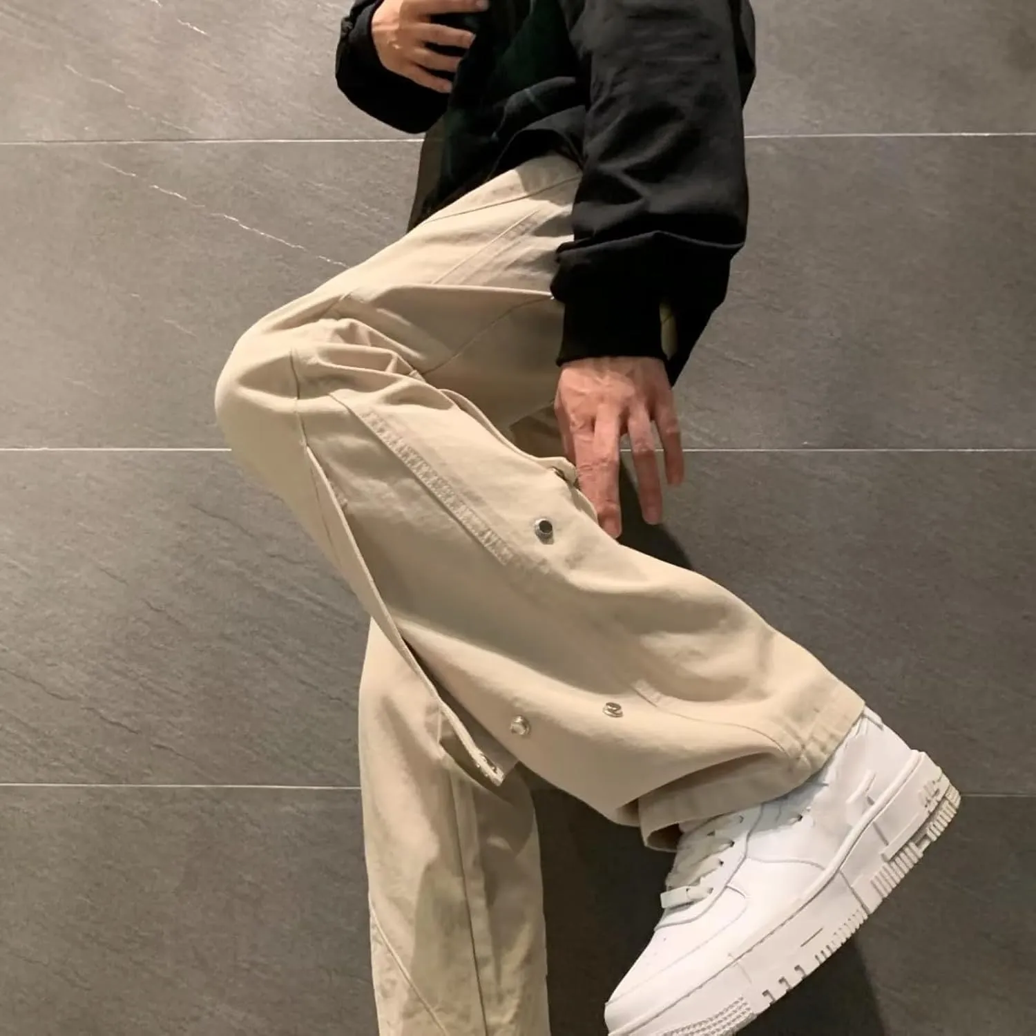 High Street Pants for Men, Aviator Work Pants, Straight Pants