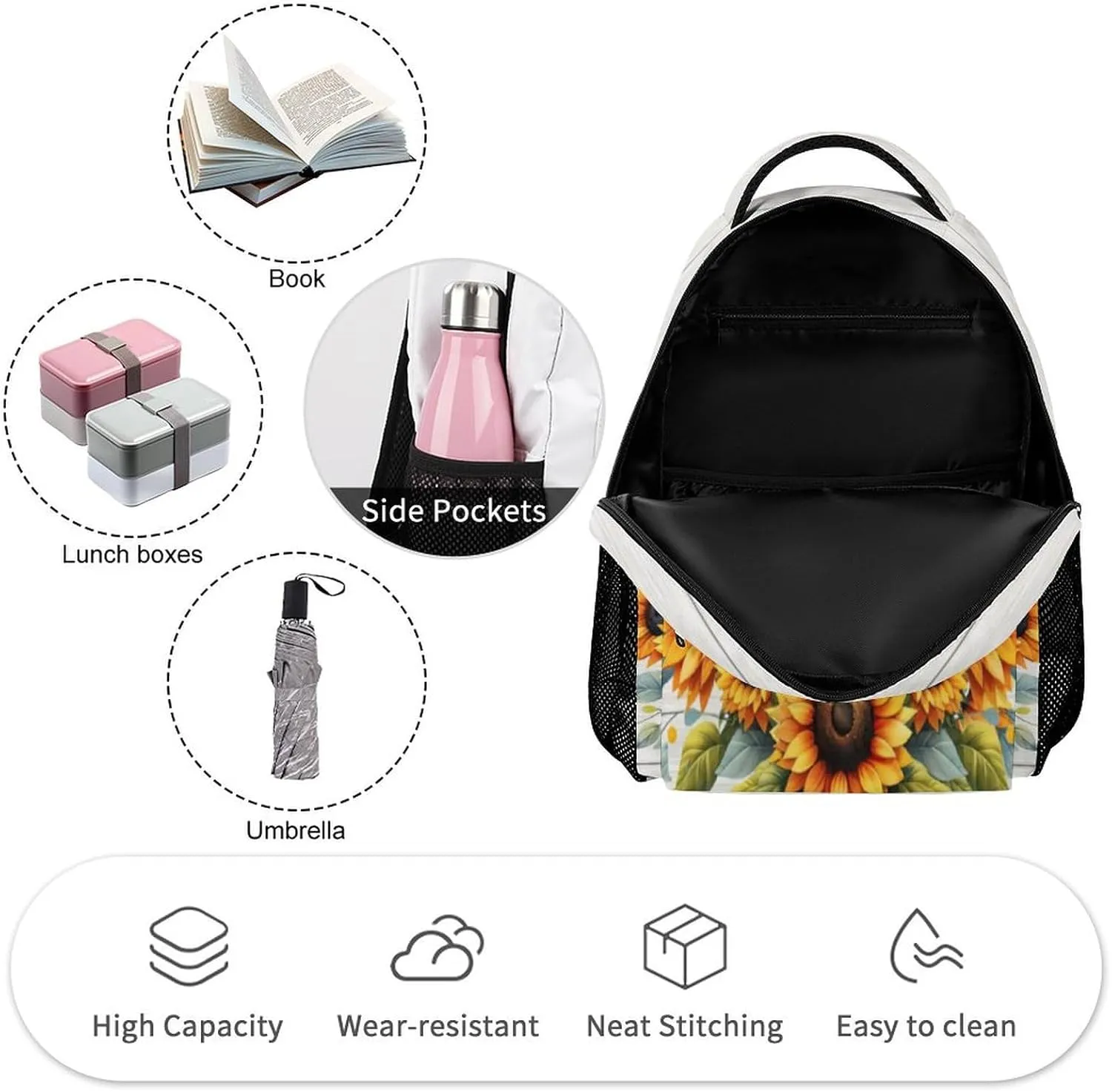 Highland Cow Backpack for Kids Girls Boys School, 16 Inches Cute Highland Cow Theme Bookbag, Adjustable, Lightweight, Large Capacity, Colorful Backpack for School