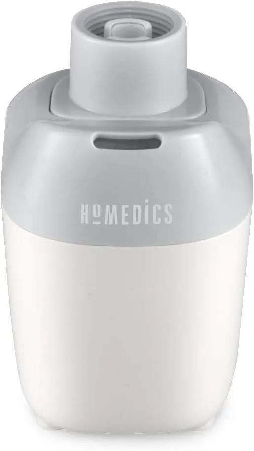 Homedics Ultrasonic Portable Humidifier – Small Air Humidifiers for Bedroom, Plants, Office, Travel – Cool Mist Humidifiers, Uses Standard Water Bottle, White
