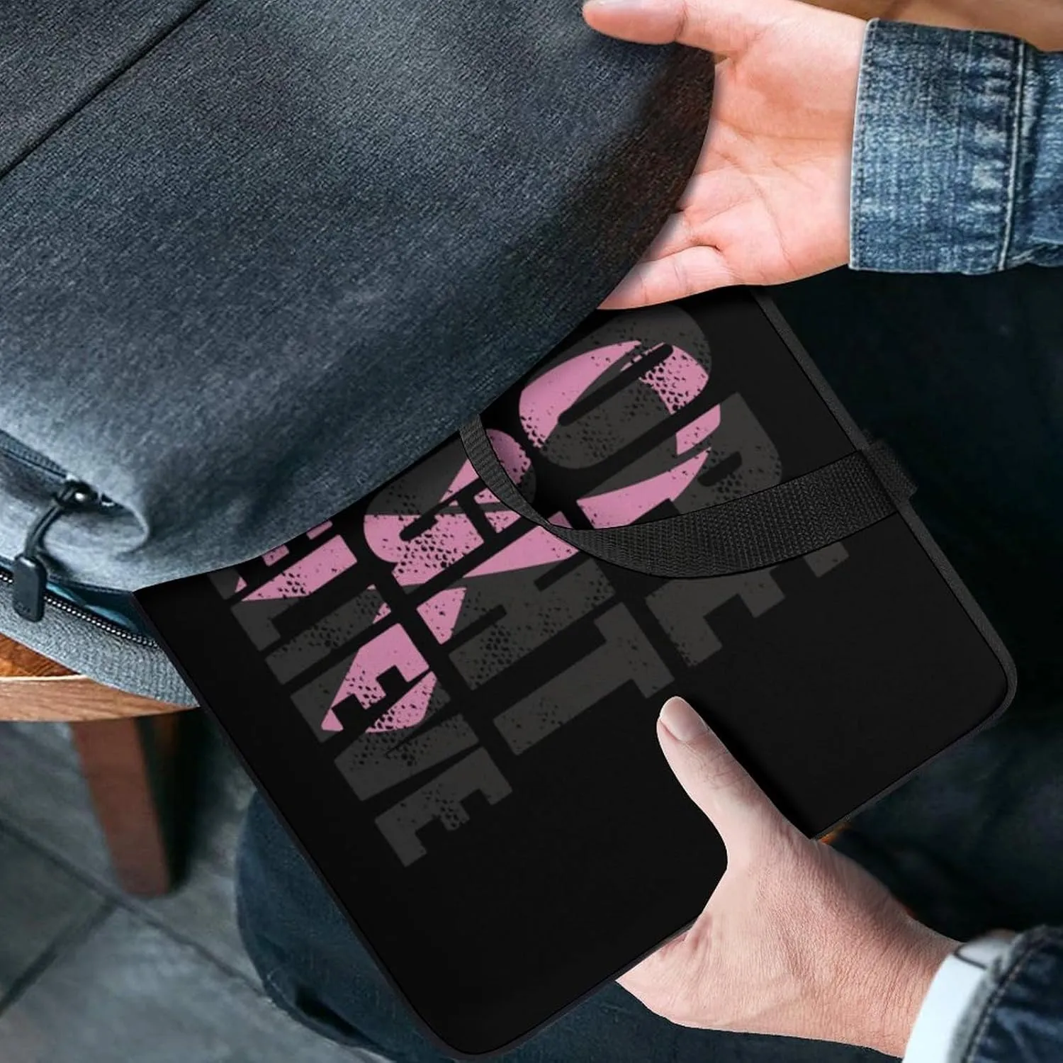 Hope Fight Believe - Breast Cancer Laptop Bag Lightweight Computer Bag Laptop Carrying Case Handbag for Work Business